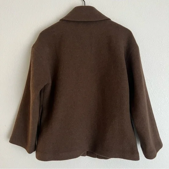 Reformation Rocky Brown Button Front Oversized Shirt Jacket in Nutella Size S - Picture 2 of 7